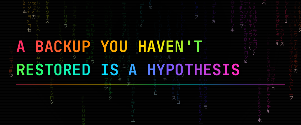 RAINBOW MATRIX cover — the post title in rainbow monospace over falling matrix rain on black