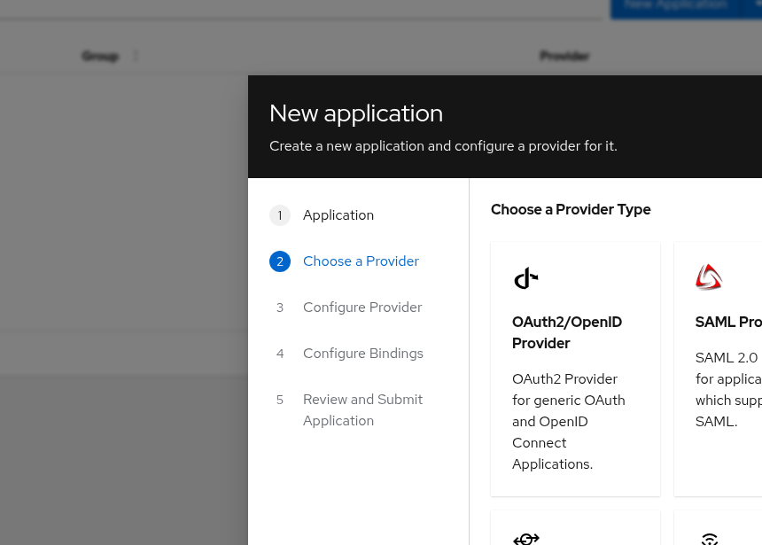 Authentik&rsquo;s provider types — OAuth2, SAML, Proxy, RADIUS, LDAP, SCIM