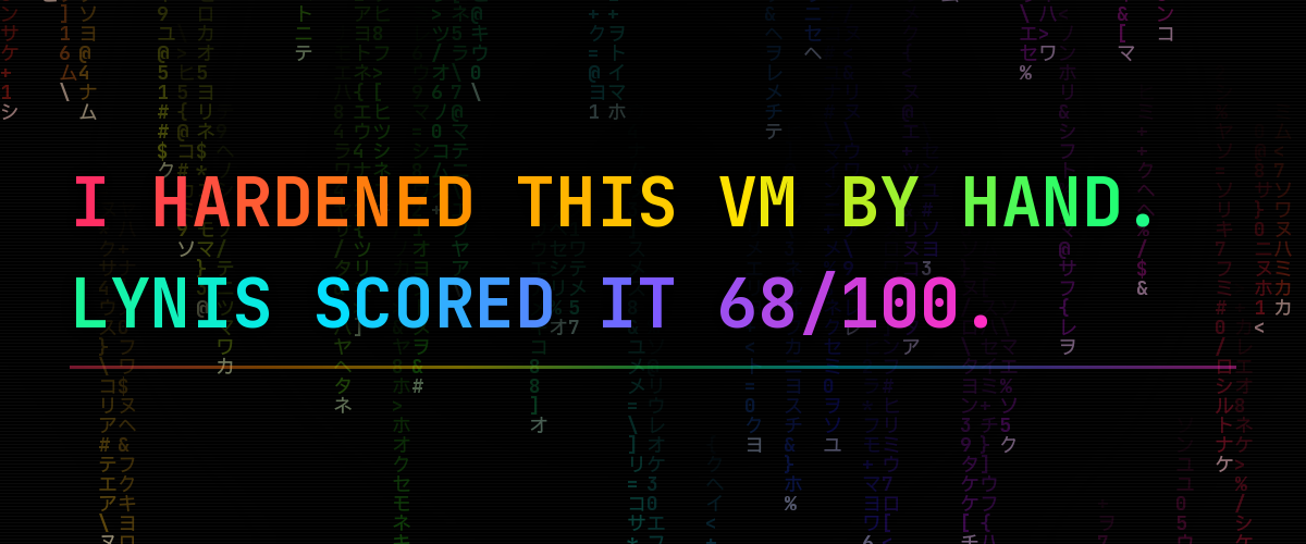 RAINBOW MATRIX cover — the post title in rainbow monospace over falling matrix rain on black