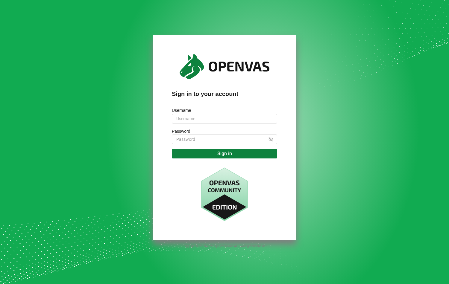 OpenVAS login page