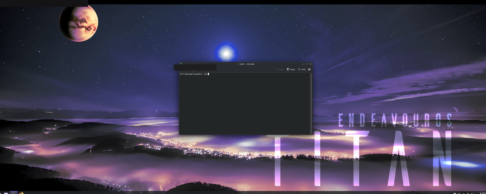 The virtual test client — a full Linux desktop VM used to join each VLAN and verify access. No physical hardware involved.